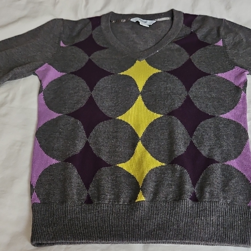 Abacus Golf Gray Purple Yellow Women's Sweater.  Womens S/36